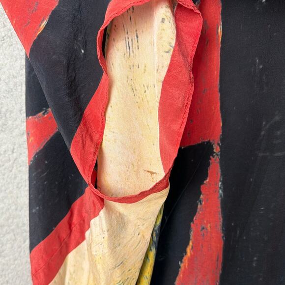 Cocoon House Silk Scarf Cardigan Bold Abstract Pattern One Size  Art to Wear - Picture 7 of 7